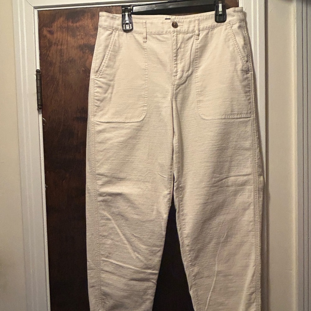 J. Crew Cream Cargo Pants with Relaxed Fit
